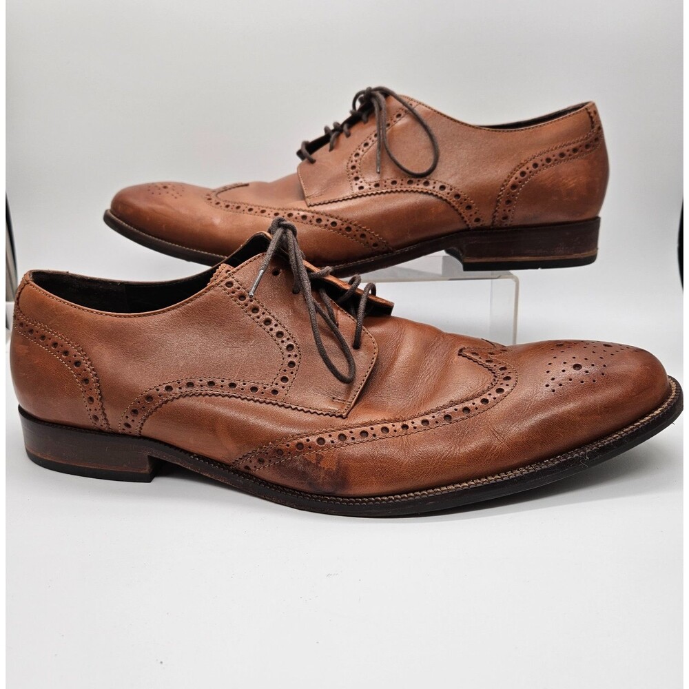 Cole Haan Men's Size 14M Benton Wingtip Brown Leather Oxfords Dress Shoe C24116